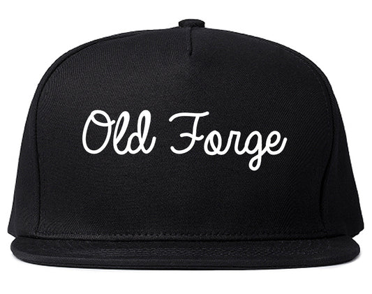 Old Forge Pennsylvania PA Script Mens Snapback Hat Black