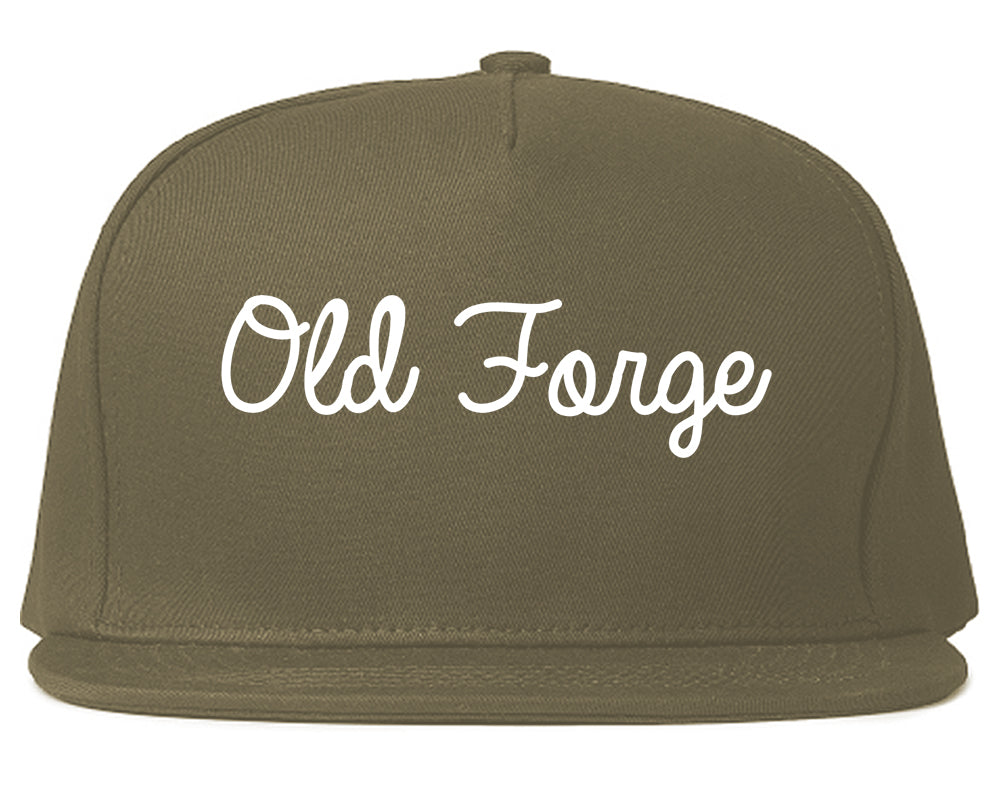 Old Forge Pennsylvania PA Script Mens Snapback Hat Grey