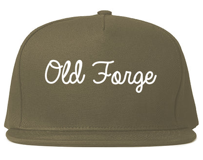 Old Forge Pennsylvania PA Script Mens Snapback Hat Grey