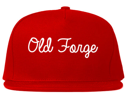 Old Forge Pennsylvania PA Script Mens Snapback Hat Red
