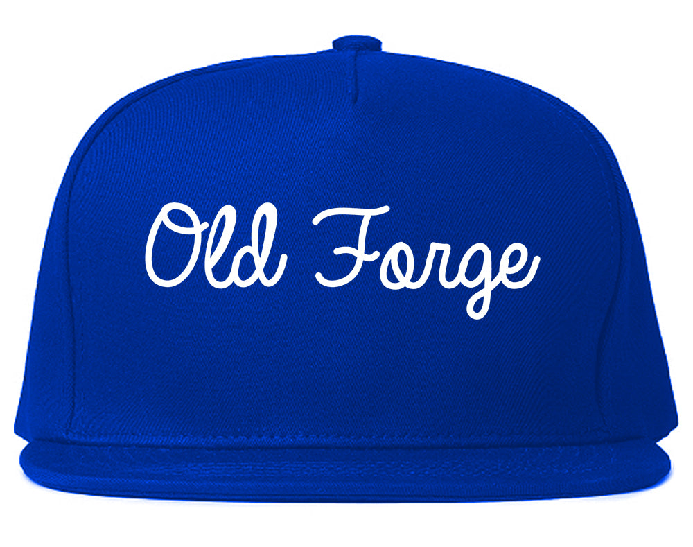 Old Forge Pennsylvania PA Script Mens Snapback Hat Royal Blue