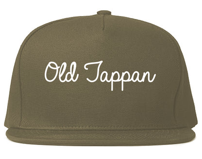 Old Tappan New Jersey NJ Script Mens Snapback Hat Grey
