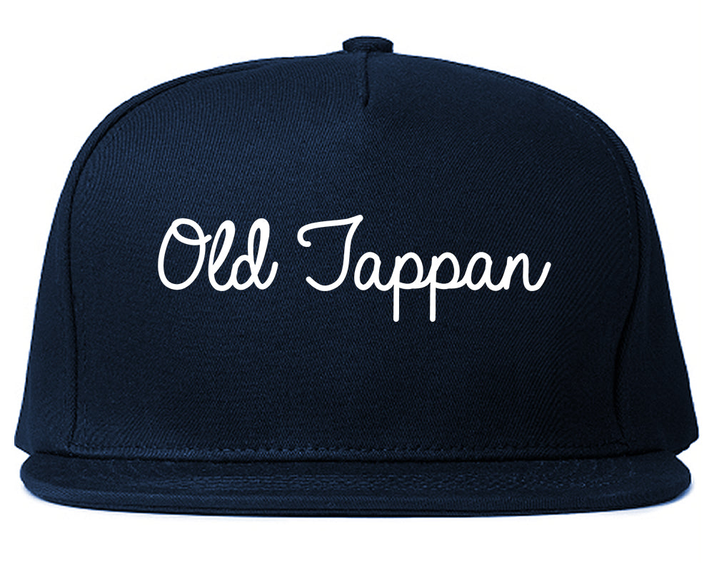 Old Tappan New Jersey NJ Script Mens Snapback Hat Navy Blue