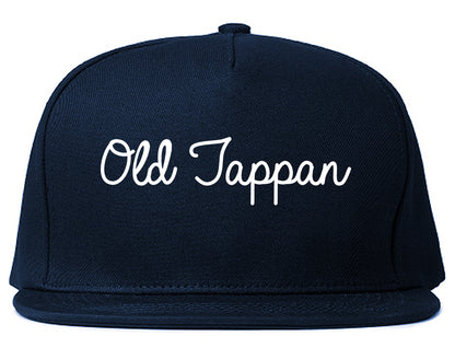 Old Tappan New Jersey NJ Script Mens Snapback Hat Navy Blue