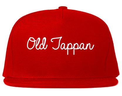 Old Tappan New Jersey NJ Script Mens Snapback Hat Red