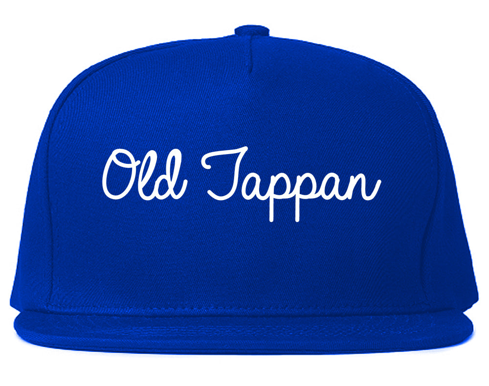 Old Tappan New Jersey NJ Script Mens Snapback Hat Royal Blue
