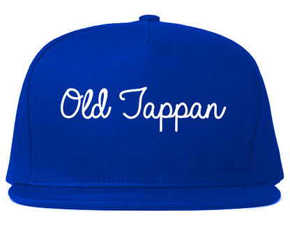 Old Tappan New Jersey NJ Script Mens Snapback Hat Royal Blue