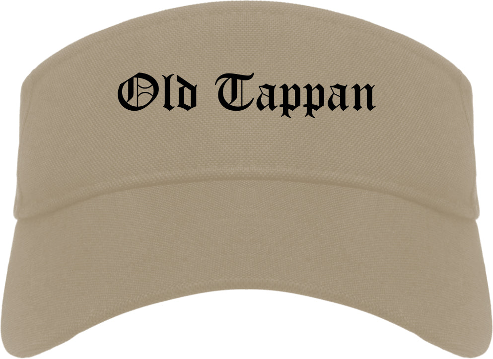 Old Tappan New Jersey NJ Old English Mens Visor Cap Hat Khaki