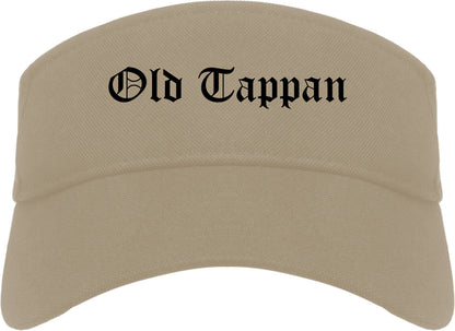 Old Tappan New Jersey NJ Old English Mens Visor Cap Hat Khaki