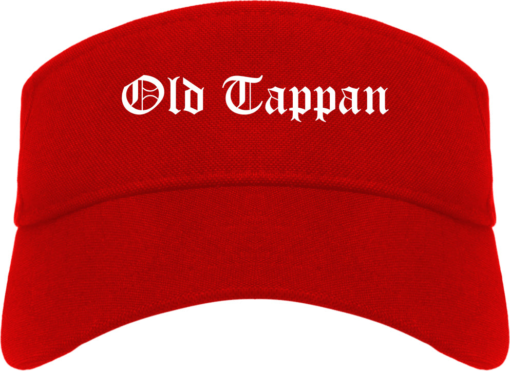 Old Tappan New Jersey NJ Old English Mens Visor Cap Hat Red