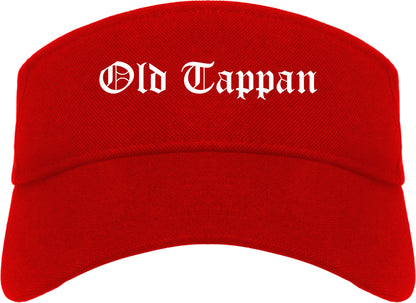 Old Tappan New Jersey NJ Old English Mens Visor Cap Hat Red