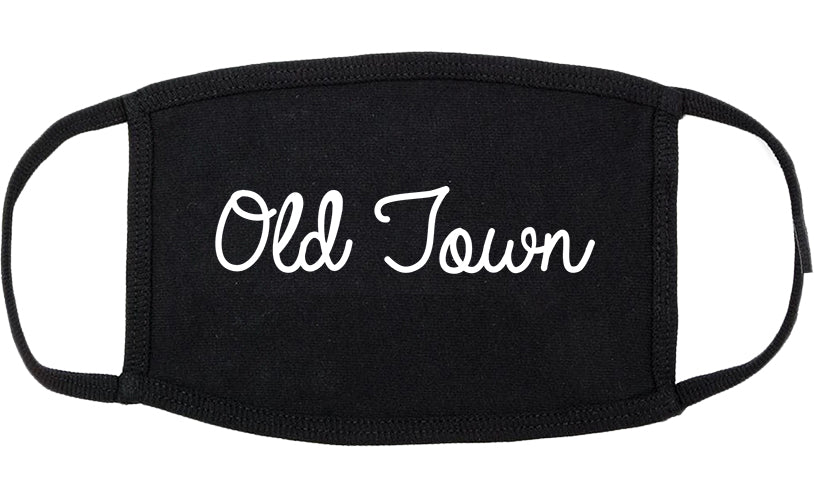 Old Town Maine ME Script Cotton Face Mask Black