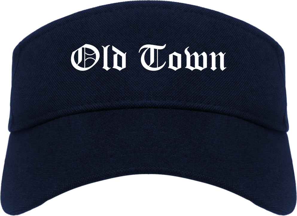 Old Town Maine ME Old English Mens Visor Cap Hat Navy Blue
