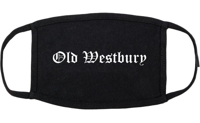 Old Westbury New York NY Old English Cotton Face Mask Black