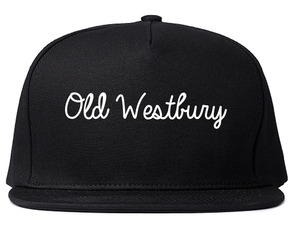 Old Westbury New York NY Script Mens Snapback Hat Black