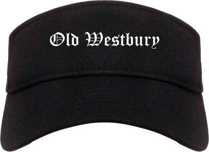 Old Westbury New York NY Old English Mens Visor Cap Hat Black