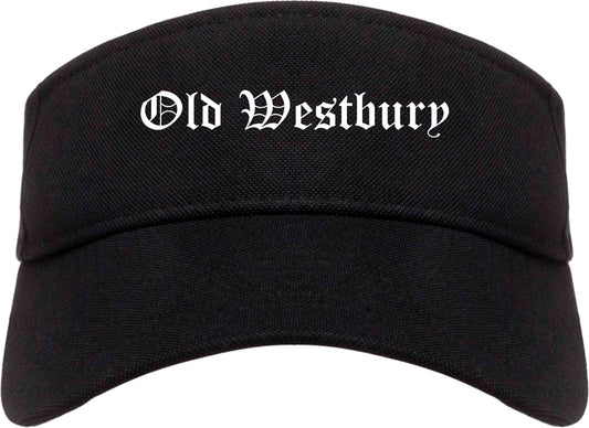 Old Westbury New York NY Old English Mens Visor Cap Hat Black