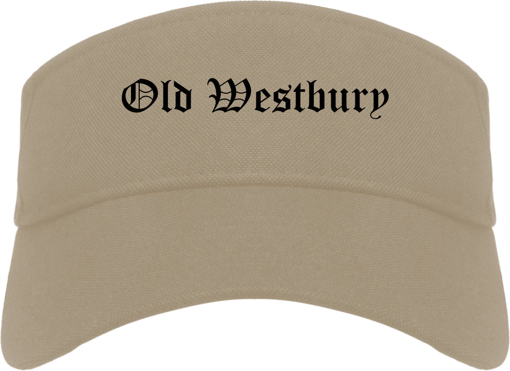Old Westbury New York NY Old English Mens Visor Cap Hat Khaki