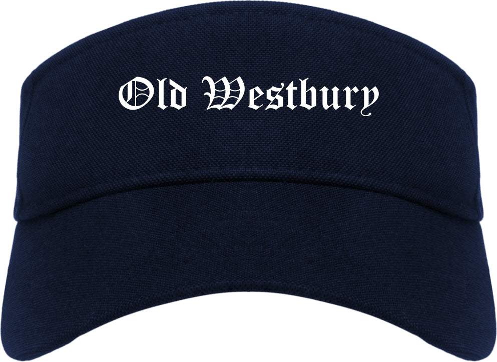 Old Westbury New York NY Old English Mens Visor Cap Hat Navy Blue
