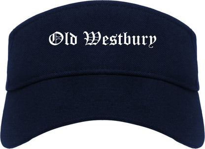 Old Westbury New York NY Old English Mens Visor Cap Hat Navy Blue