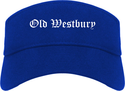 Old Westbury New York NY Old English Mens Visor Cap Hat Royal Blue