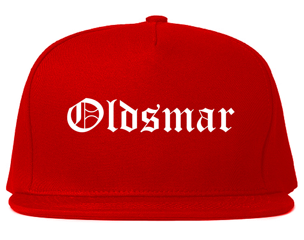 Oldsmar Florida FL Old English Mens Snapback Hat Red