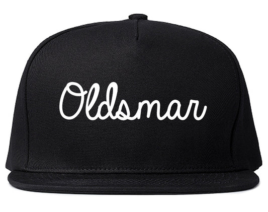 Oldsmar Florida FL Script Mens Snapback Hat Black