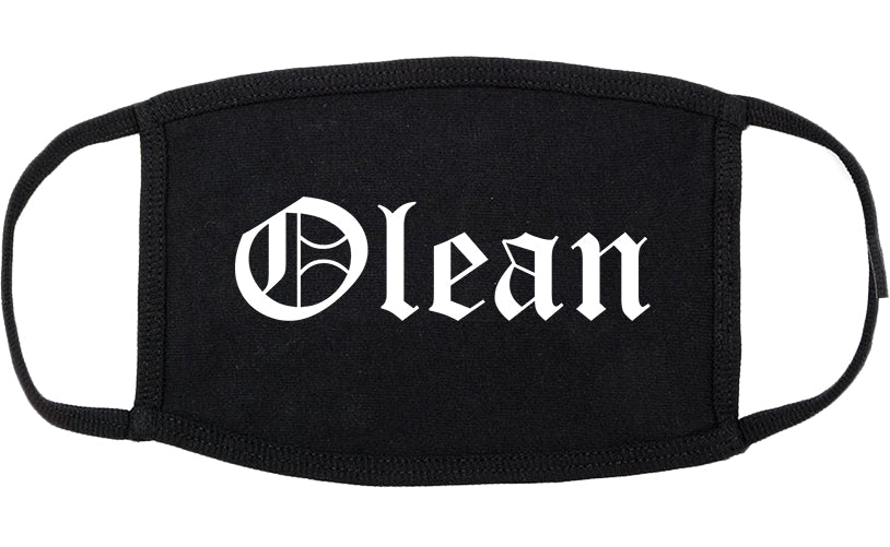 Olean New York NY Old English Cotton Face Mask Black