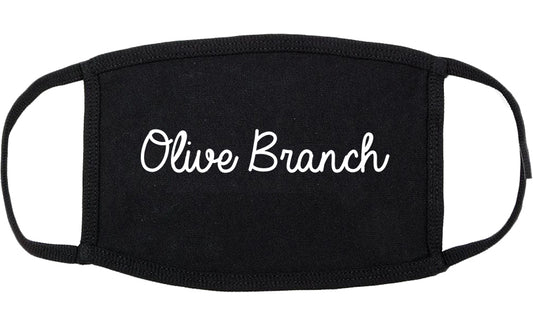 Olive Branch Mississippi MS Script Cotton Face Mask Black