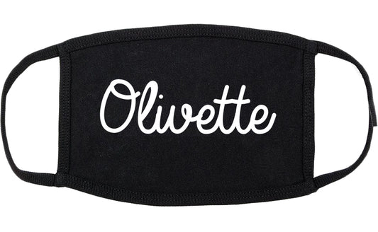 Olivette Missouri MO Script Cotton Face Mask Black