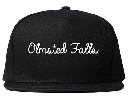 Olmsted Falls Ohio OH Script Mens Snapback Hat Black