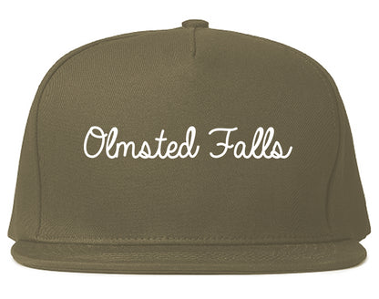 Olmsted Falls Ohio OH Script Mens Snapback Hat Grey