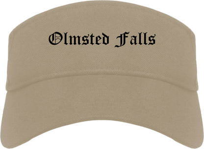 Olmsted Falls Ohio OH Old English Mens Visor Cap Hat Khaki
