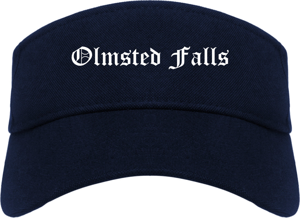 Olmsted Falls Ohio OH Old English Mens Visor Cap Hat Navy Blue
