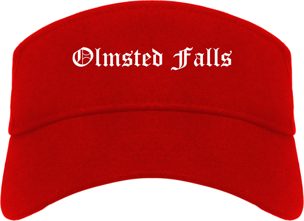 Olmsted Falls Ohio OH Old English Mens Visor Cap Hat Red
