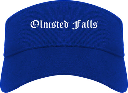 Olmsted Falls Ohio OH Old English Mens Visor Cap Hat Royal Blue