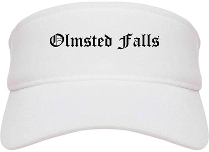 Olmsted Falls Ohio OH Old English Mens Visor Cap Hat White