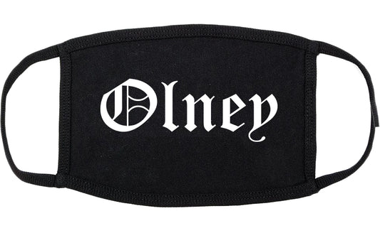 Olney Illinois IL Old English Cotton Face Mask Black