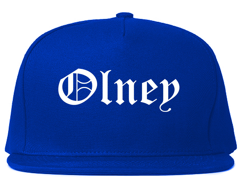 Olney Illinois IL Old English Mens Snapback Hat Royal Blue