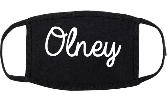 Olney Illinois IL Script Cotton Face Mask Black