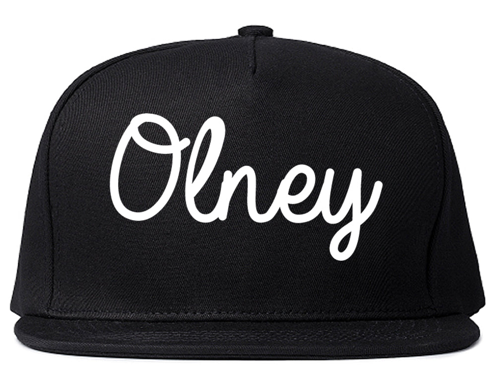 Olney Illinois IL Script Mens Snapback Hat Black