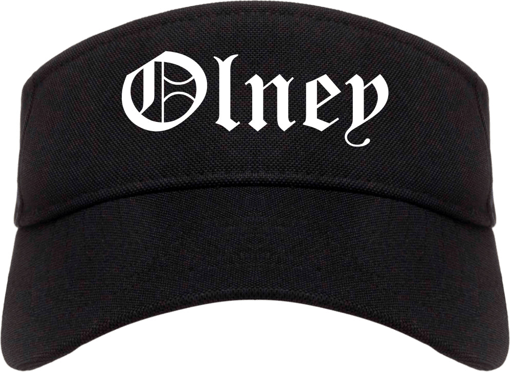 Olney Illinois IL Old English Mens Visor Cap Hat Black
