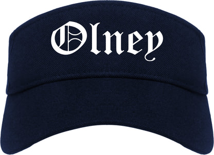 Olney Illinois IL Old English Mens Visor Cap Hat Navy Blue
