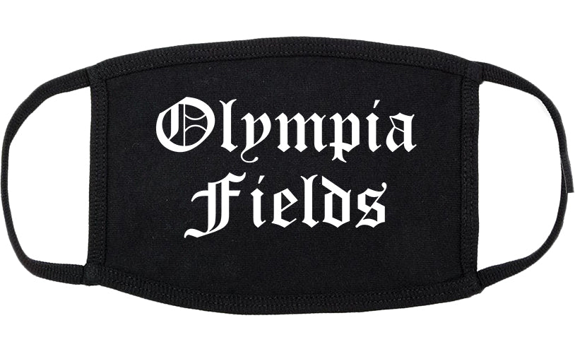 Olympia Fields Illinois IL Old English Cotton Face Mask Black