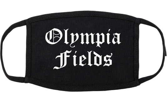 Olympia Fields Illinois IL Old English Cotton Face Mask Black