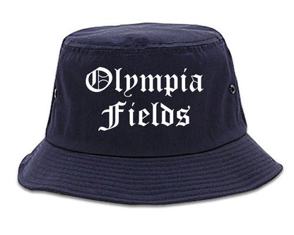Olympia Fields Illinois IL Old English Mens Bucket Hat Navy Blue
