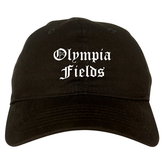 Olympia Fields Illinois IL Old English Mens Dad Hat Baseball Cap Black