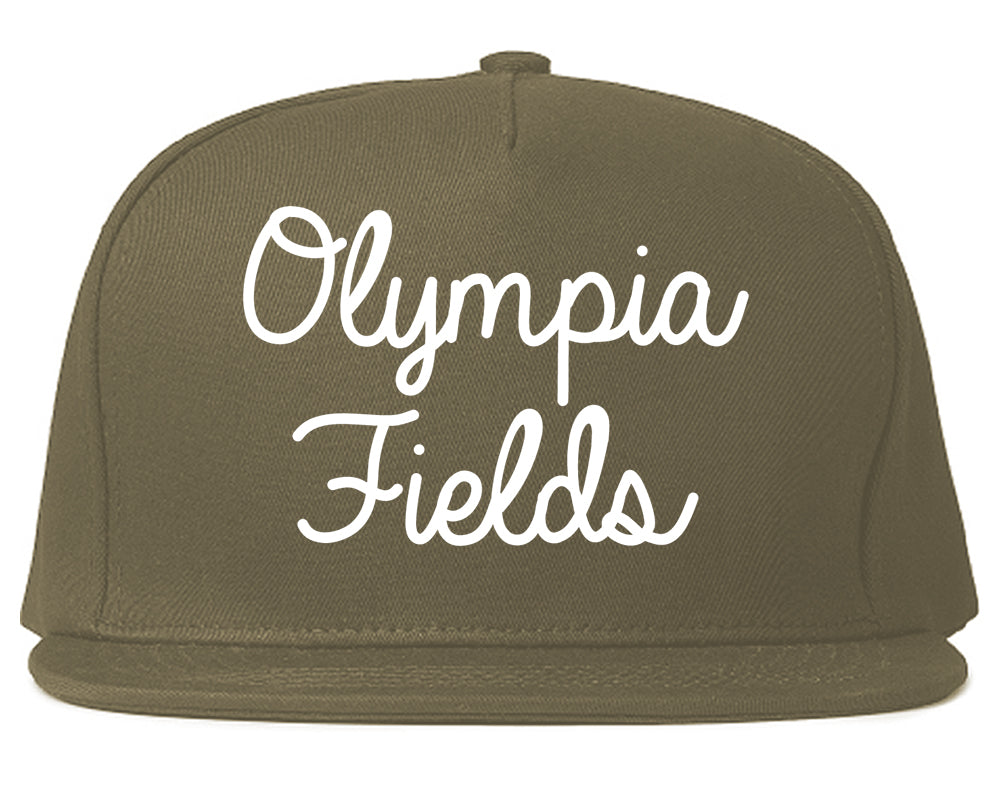 Olympia Fields Illinois IL Script Mens Snapback Hat Grey