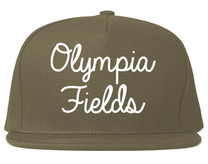Olympia Fields Illinois IL Script Mens Snapback Hat Grey