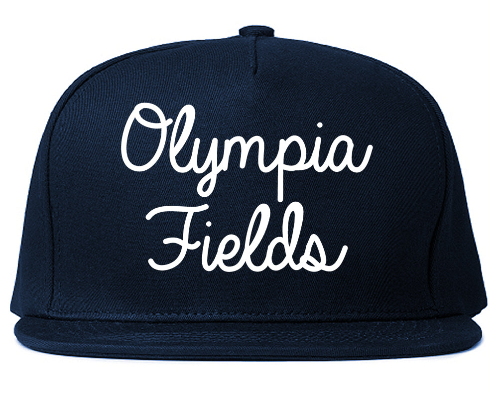 Olympia Fields Illinois IL Script Mens Snapback Hat Navy Blue